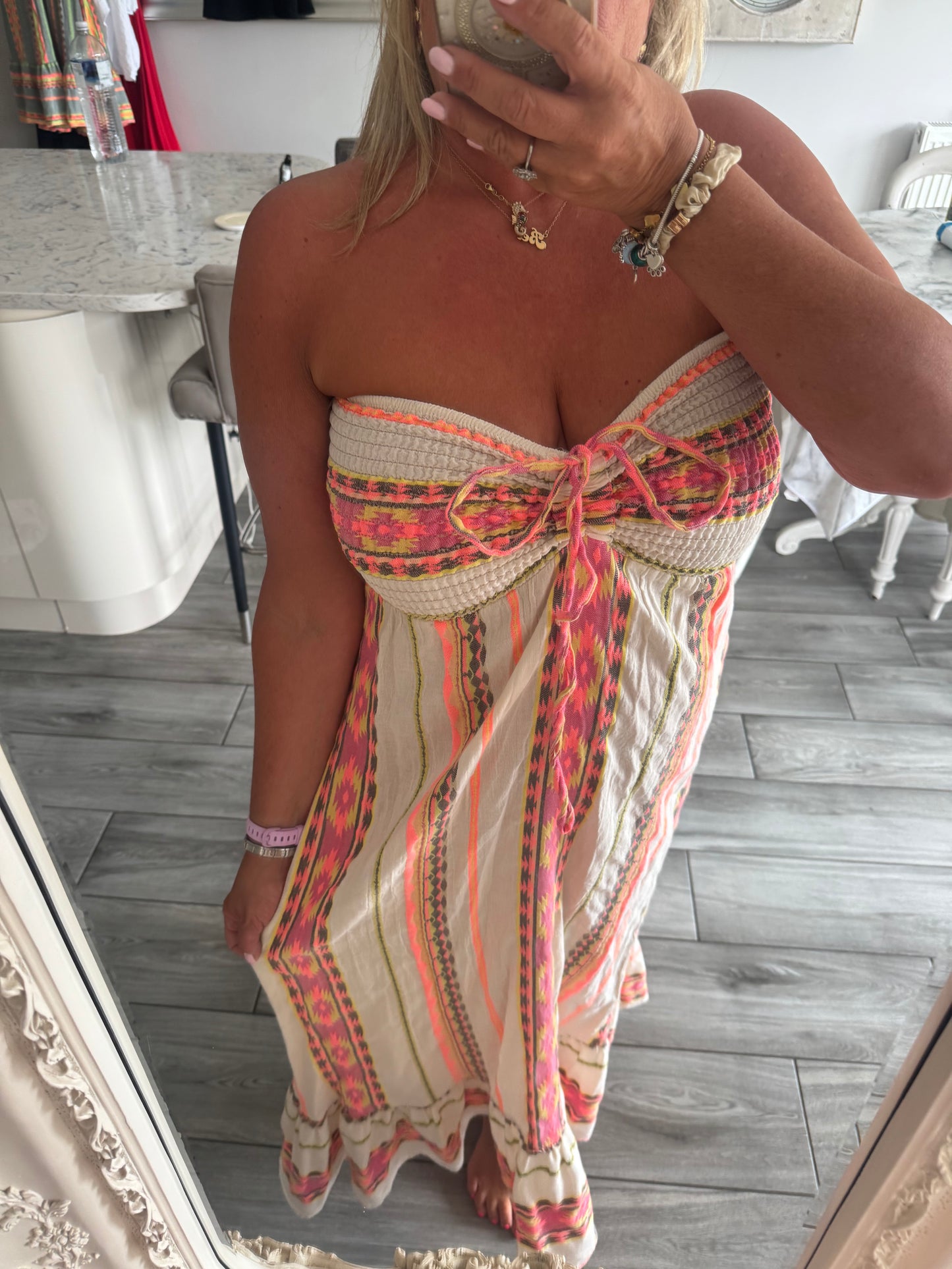 Artisan cotton boob tube dress