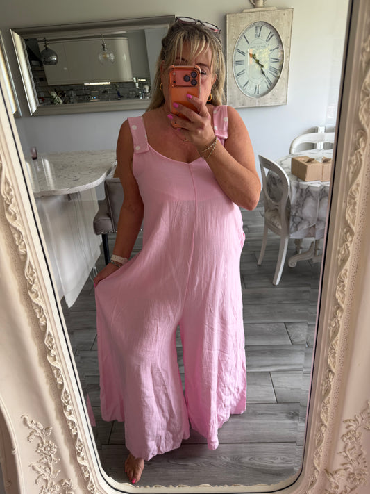 Barcelona jumpsuit with spot detail on strap