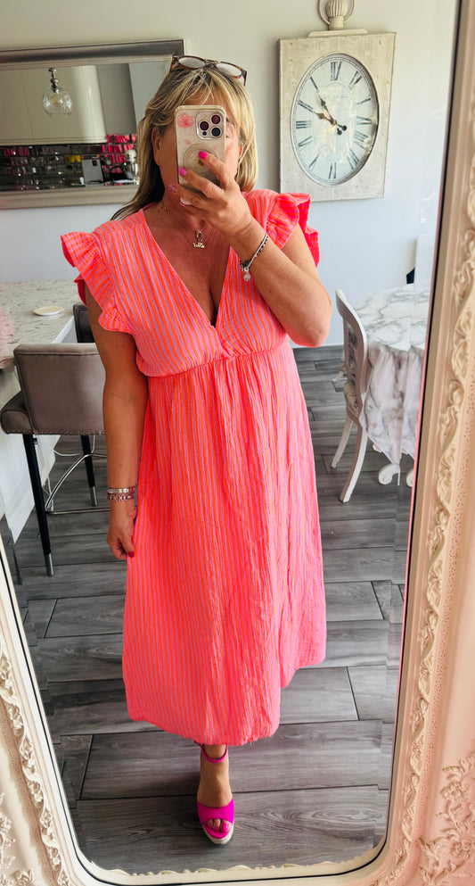 Cazzie midi cheesecloth dress