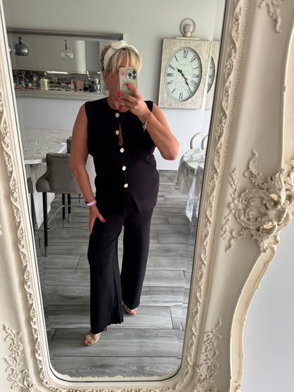 Evelyn waistcoat wide leg trouser set