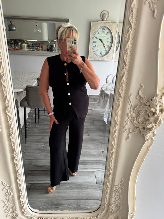 Evelyn waistcoat wide leg trouser set