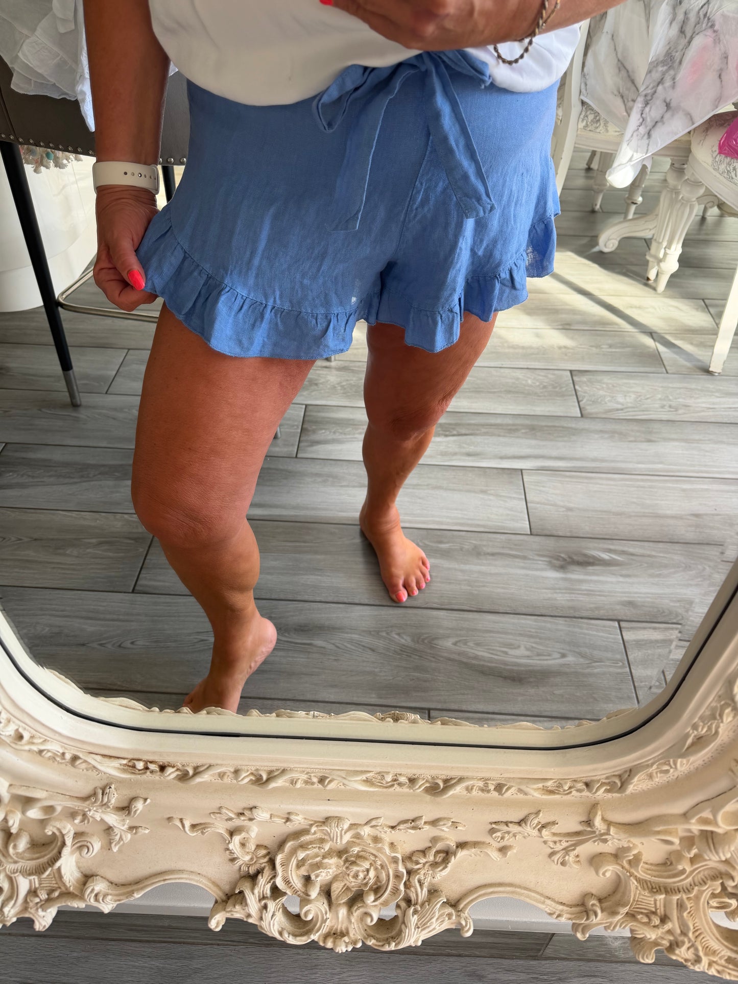 Daryl 100% linen shorts by puro Lino