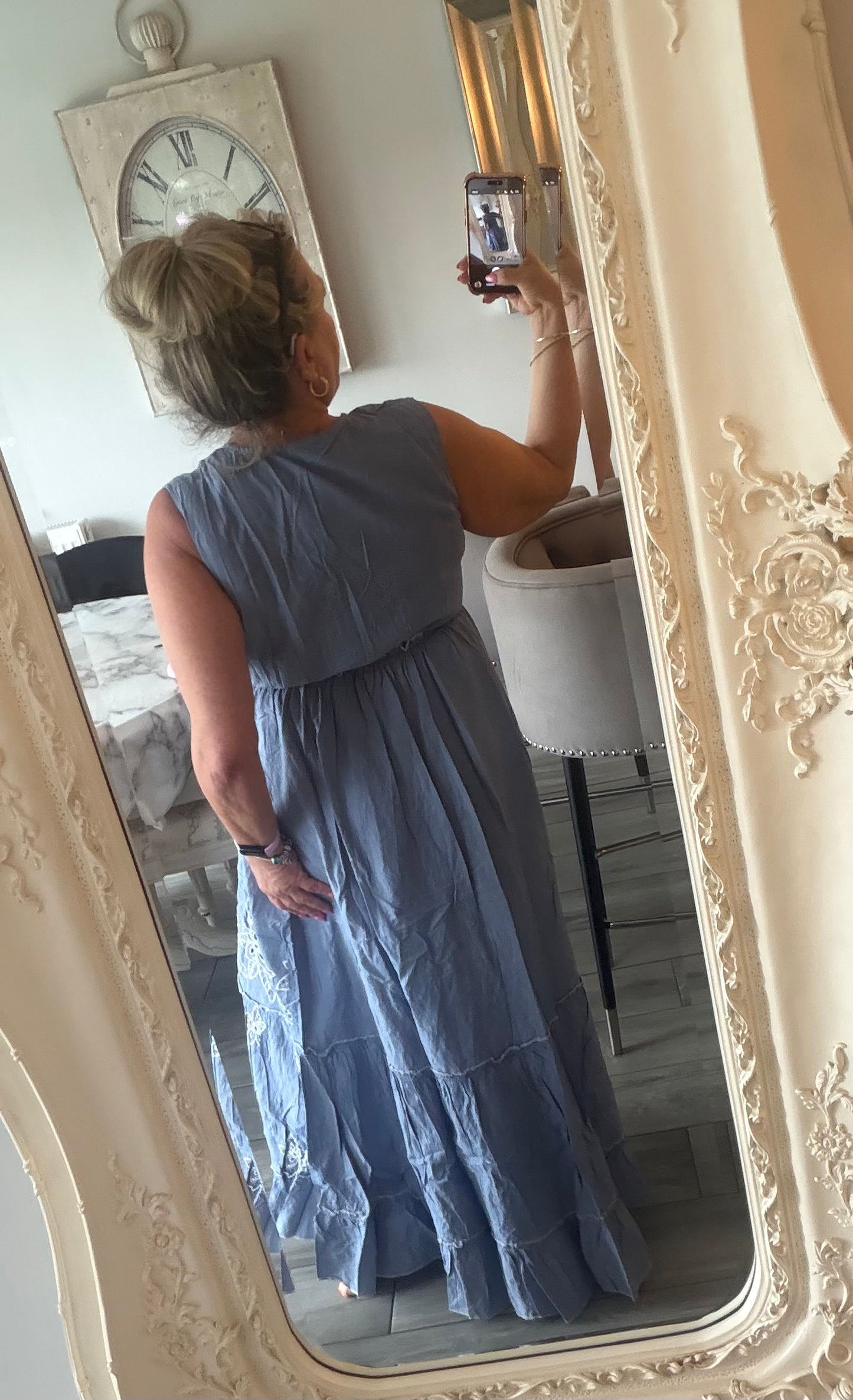 Netta sleeveless open dress with tassel ties
