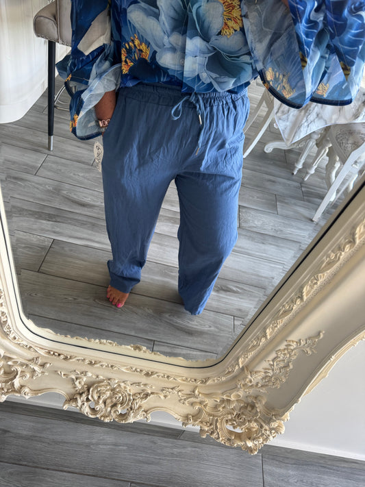 Freda puro Lino 50/50 cotton linen trousers