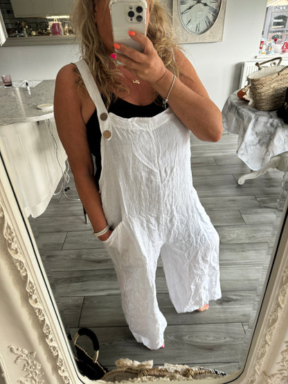 Nicola Linen Dungerees by Puro Lino