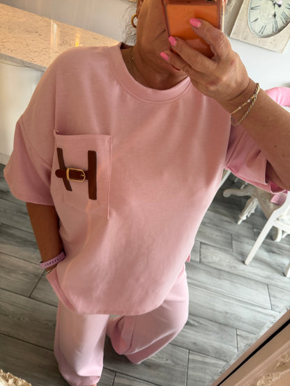 Betsy 2 piece comfy set with H buckle detail