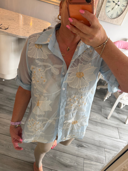 Marie fine shirt 84% cotton mix