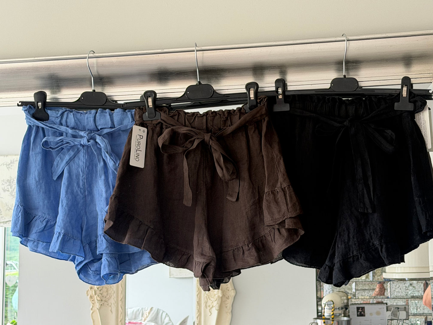 Daryl 100% linen shorts by puro Lino