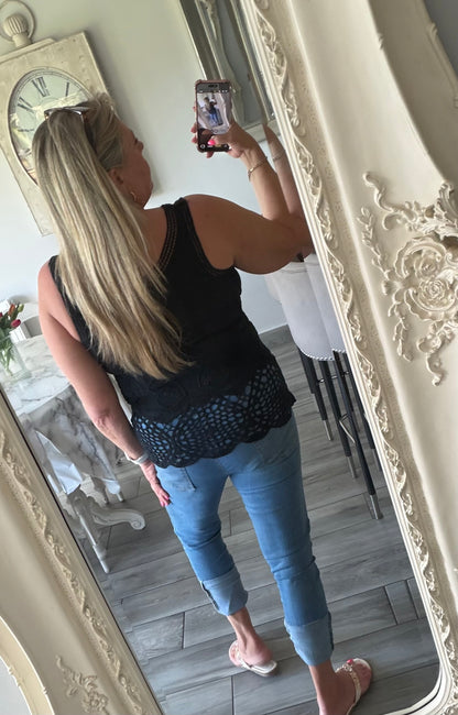 Nina 100% cotton vest pretty top