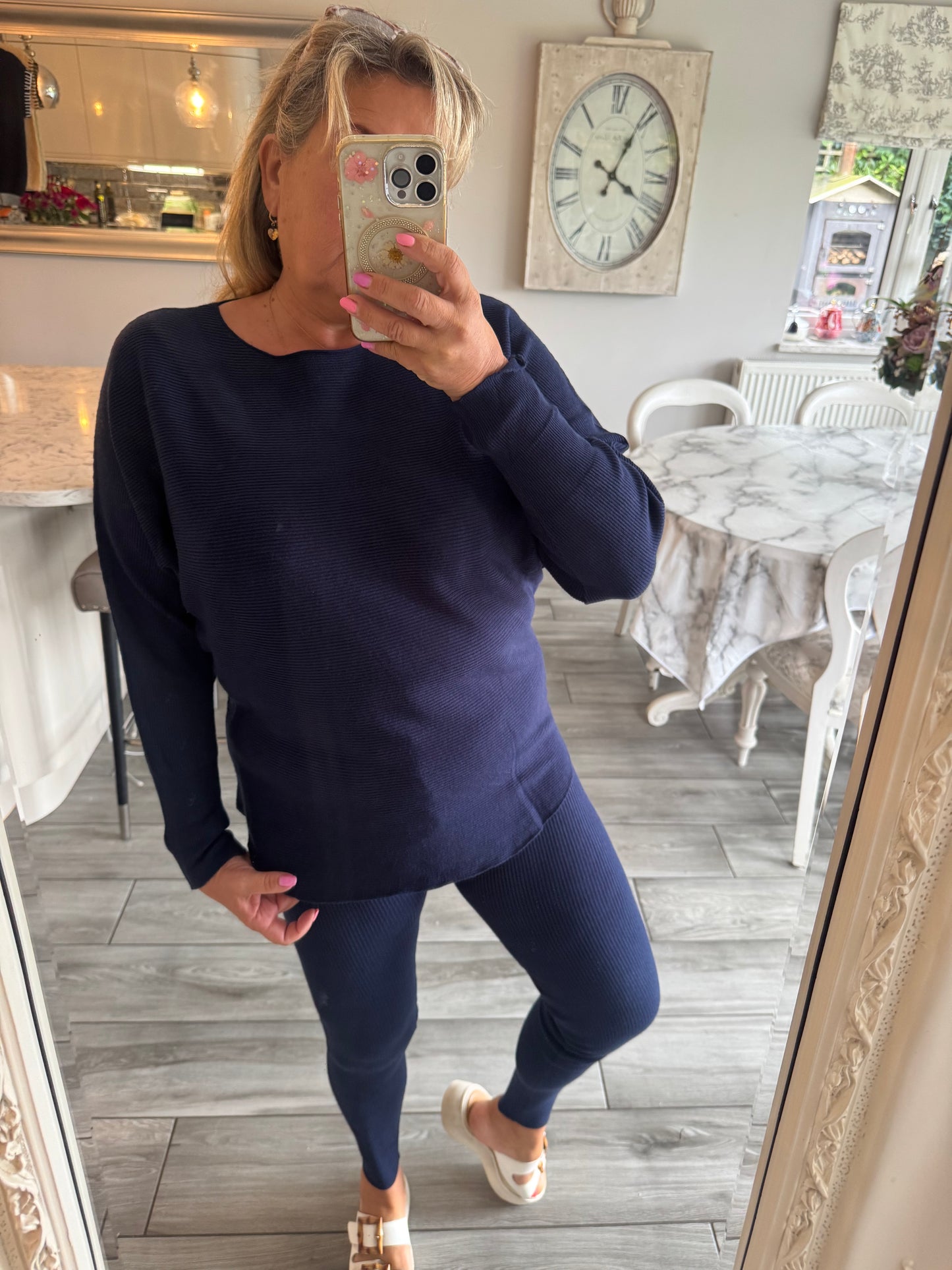 Pippa ribbed lounge set