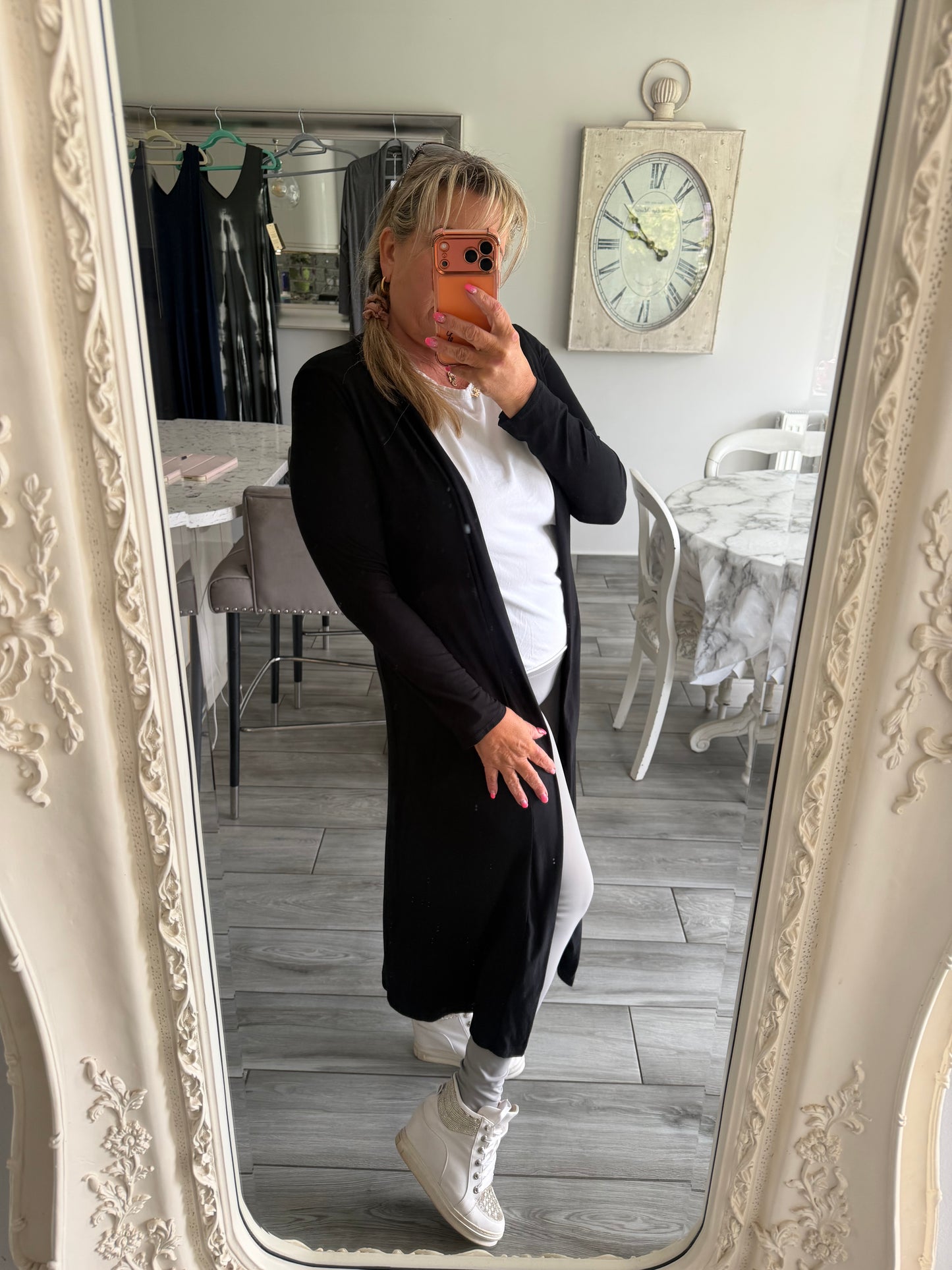 Jackie longline t shirt material cardigan