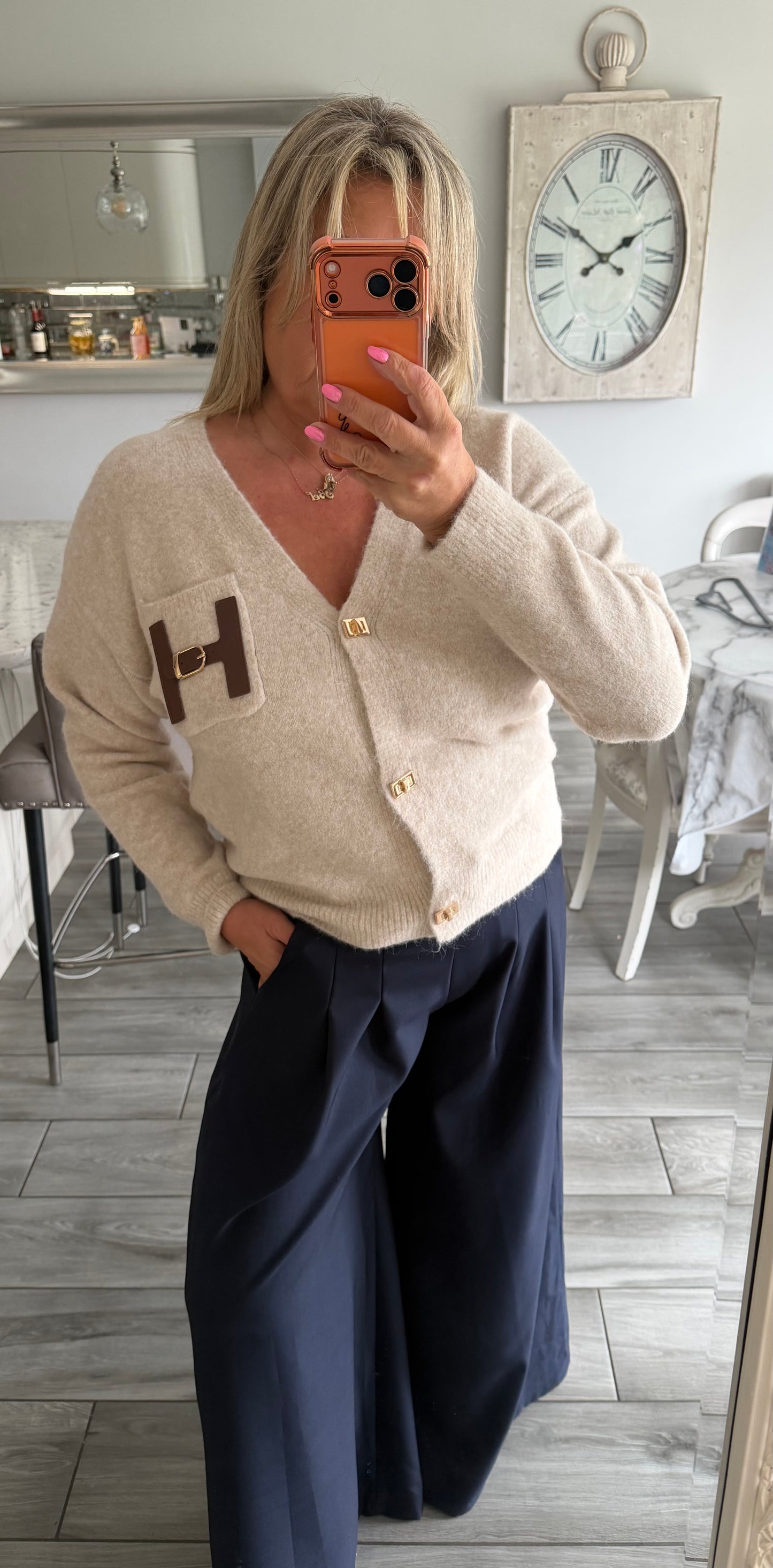 Tina H buckle detail cardigan with popper closure