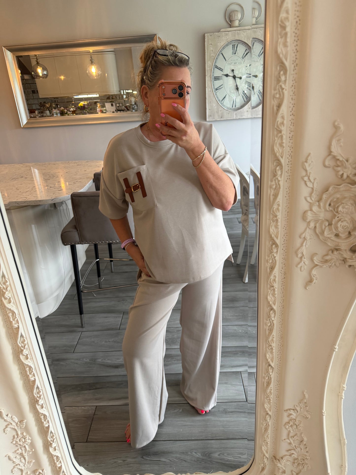 Betsy 2 piece comfy set with H buckle detail