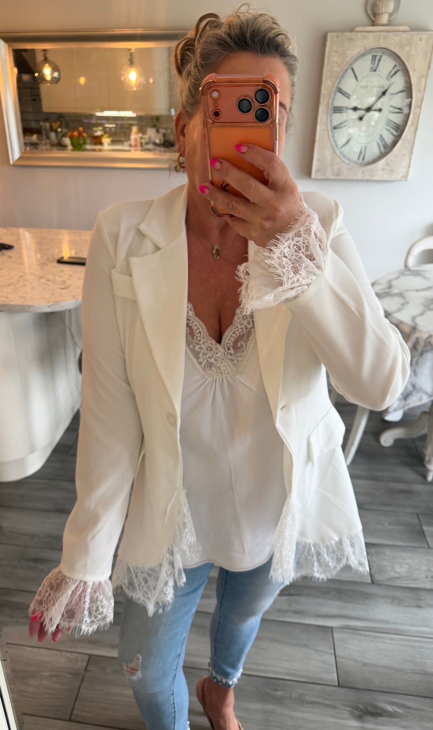 Kim blazer with lace trim