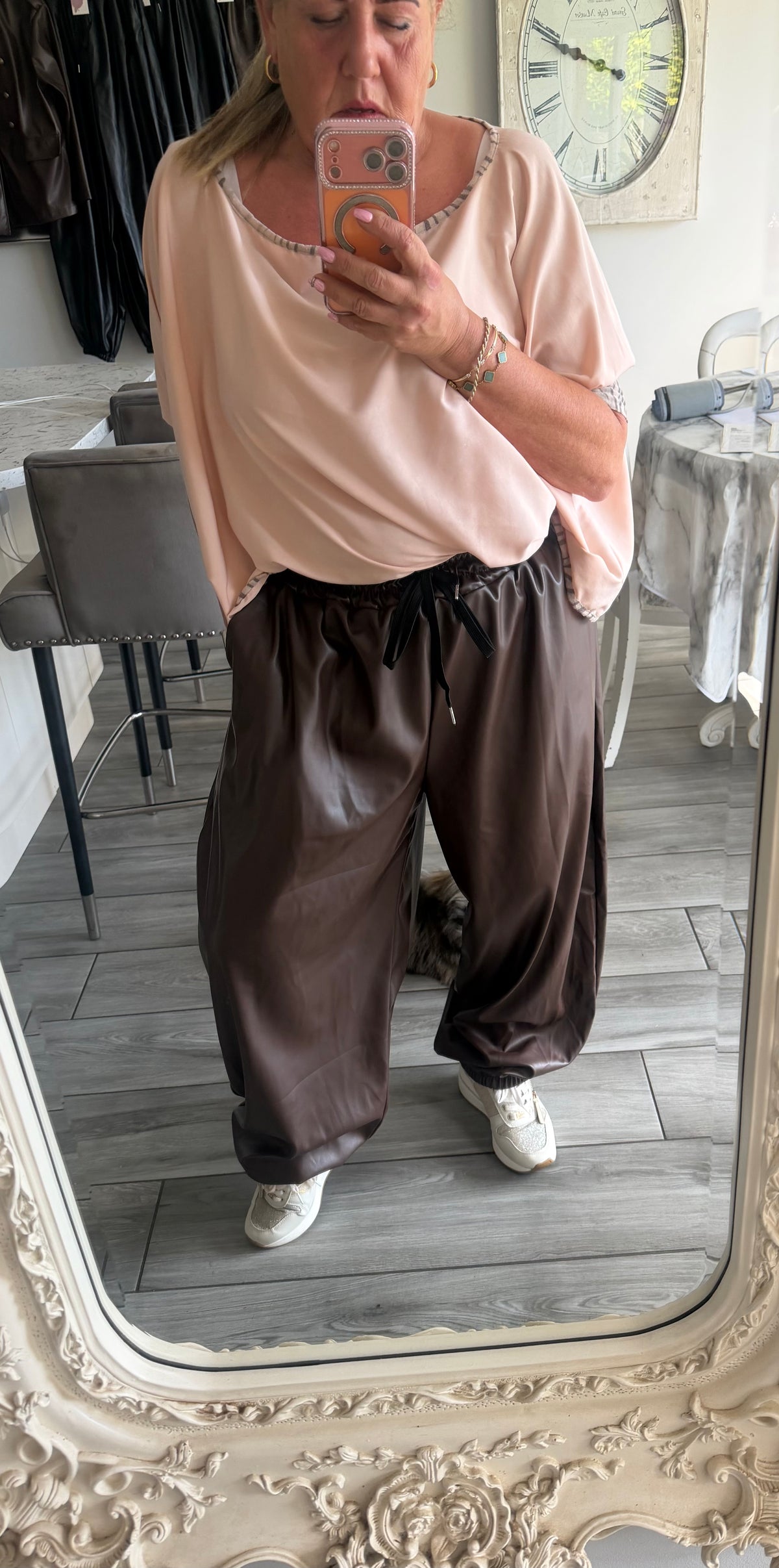 Harley oversize faux leather joggers
