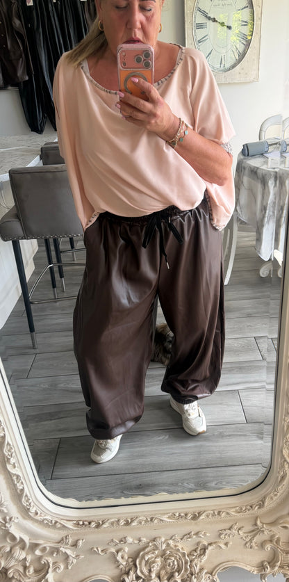 Harley oversize faux leather joggers