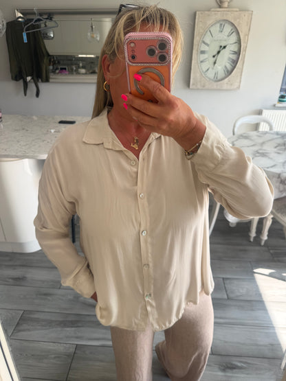 Claire silk mix loose fit shirt