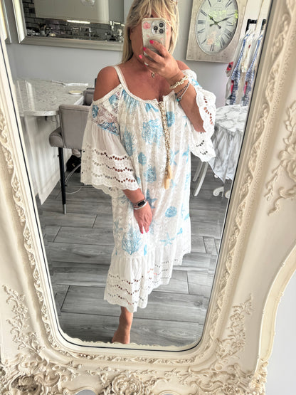 April oversized cold shoulder pretty dress