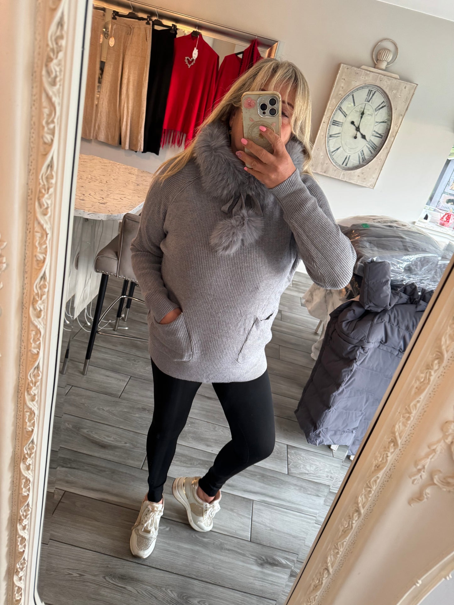 Stella Jumper Removable Fur Collar