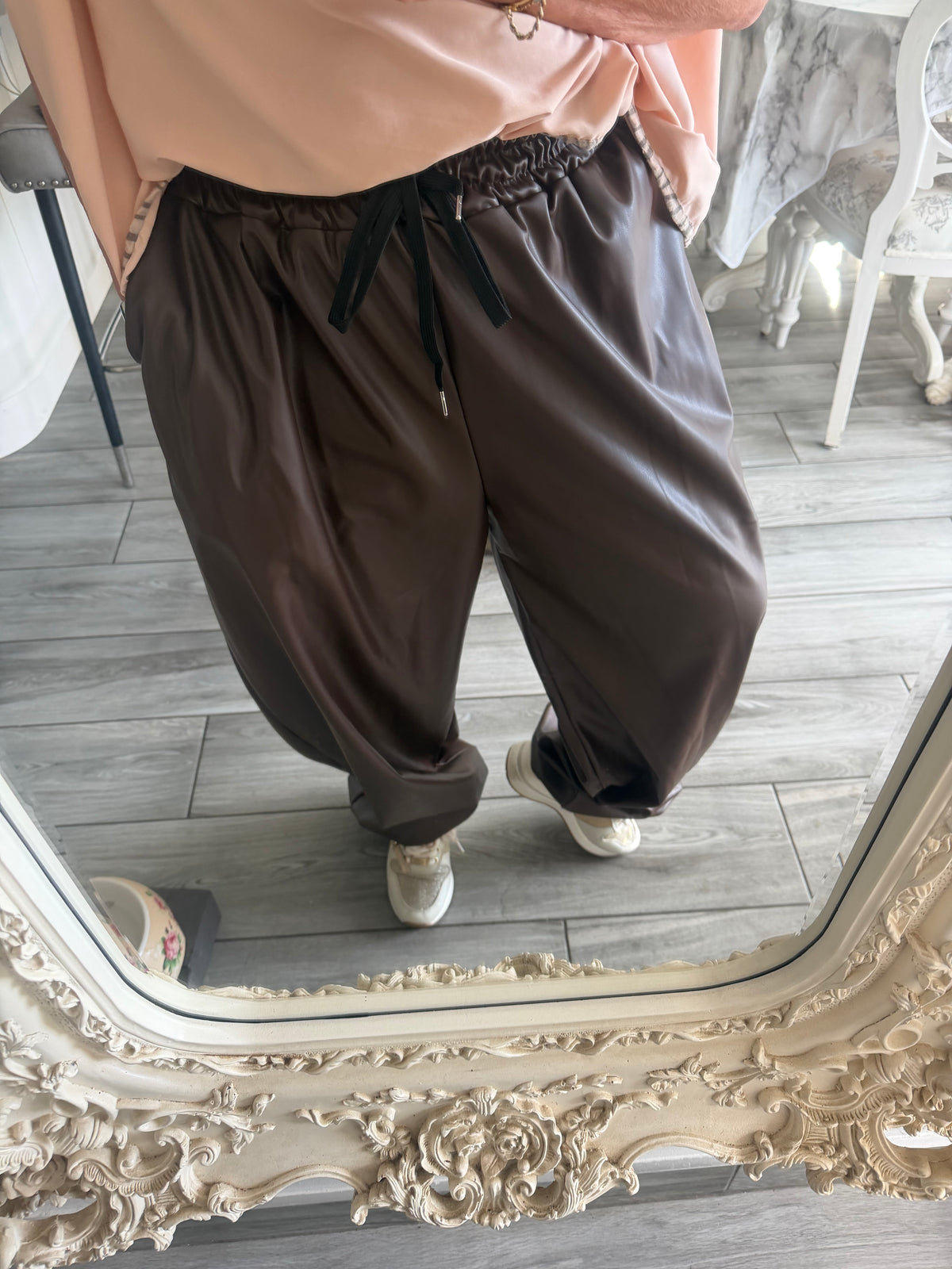Harley oversize faux leather joggers