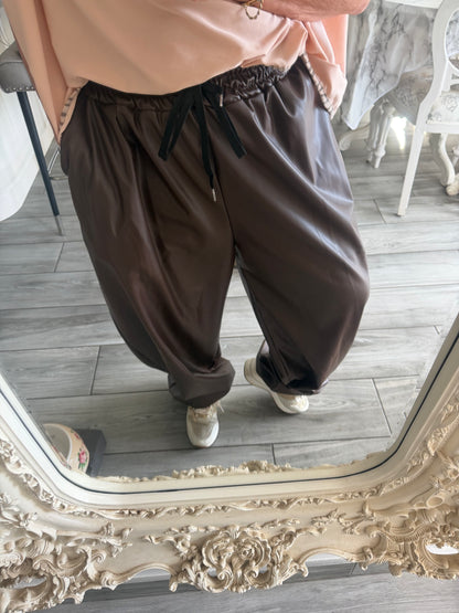 Harley oversize faux leather joggers