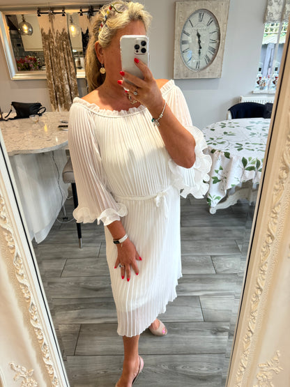 Lucinda Plisse Midi Dress