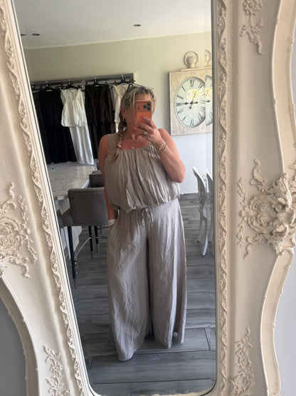 Sydney wide leg 2 piece set bubble vest top