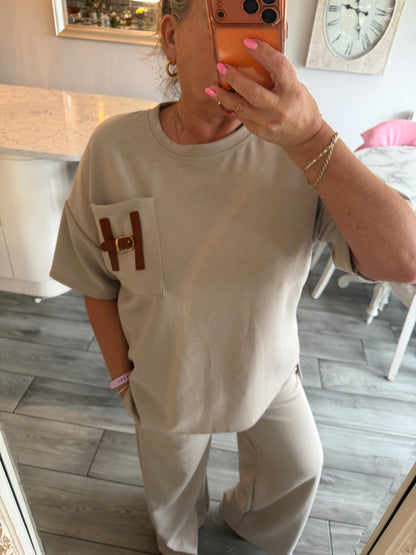 Betsy 2 piece comfy set with H buckle detail