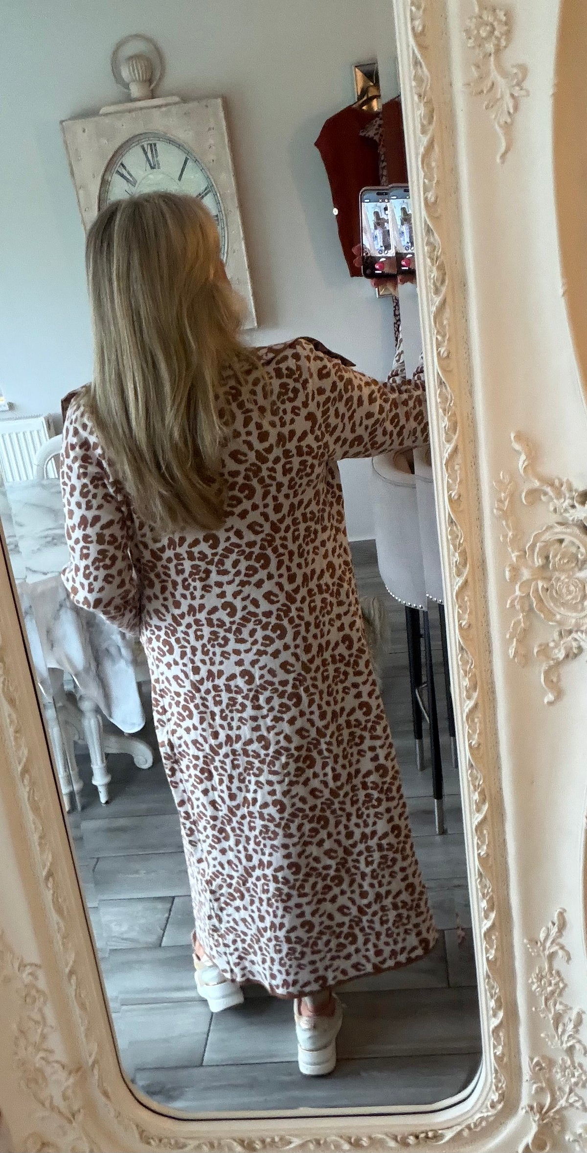 Laura Open cardigan leopard print with pockets