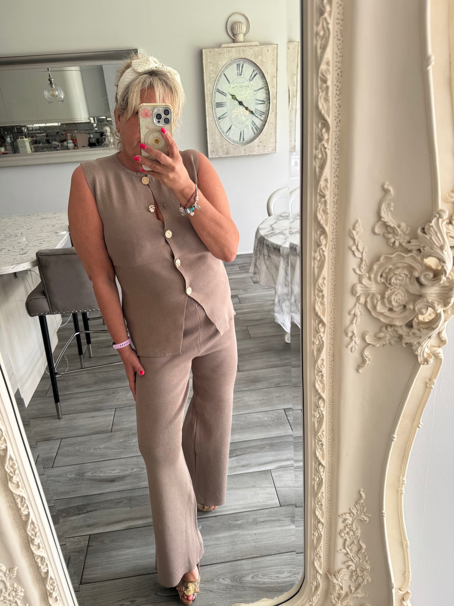Evelyn waistcoat wide leg trouser set