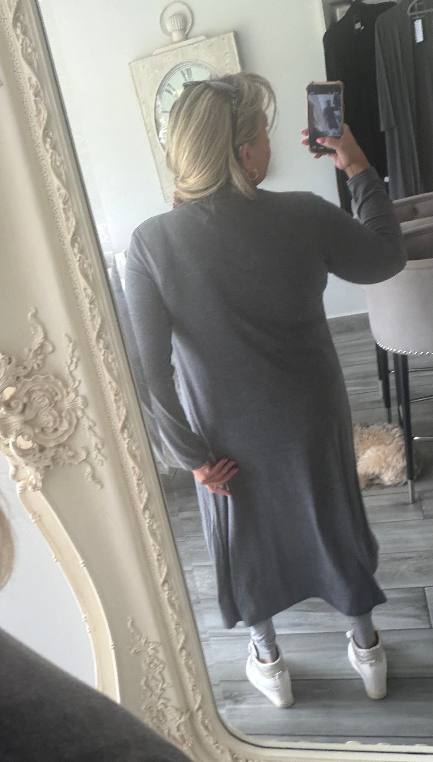 Jackie longline t shirt material cardigan
