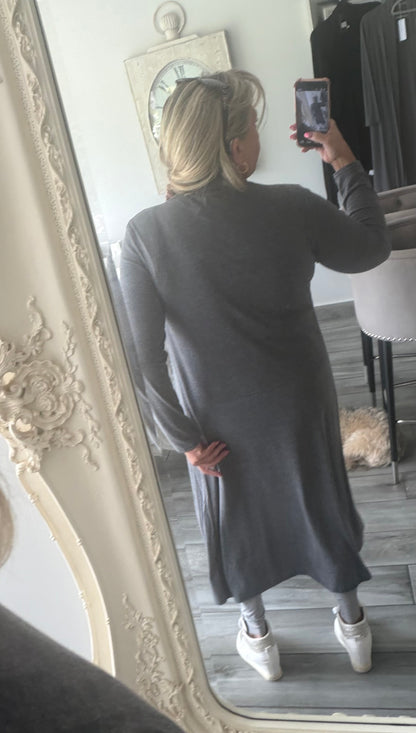 Jackie longline t shirt material cardigan