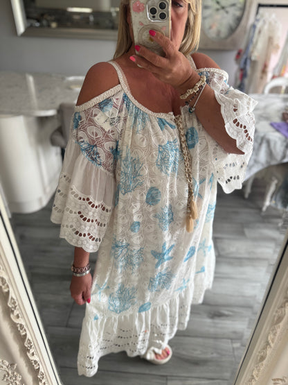 April oversized cold shoulder pretty dress