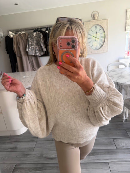 Becca lightweight balloon sleeve jumper