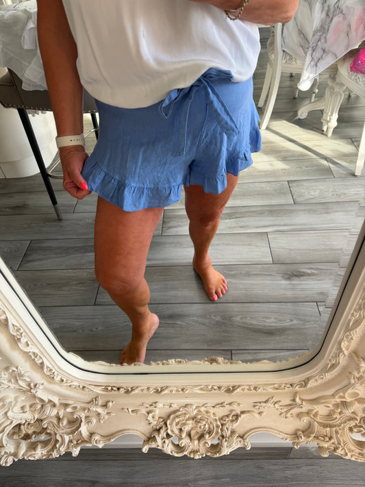 Daryl 100% linen shorts by puro Lino