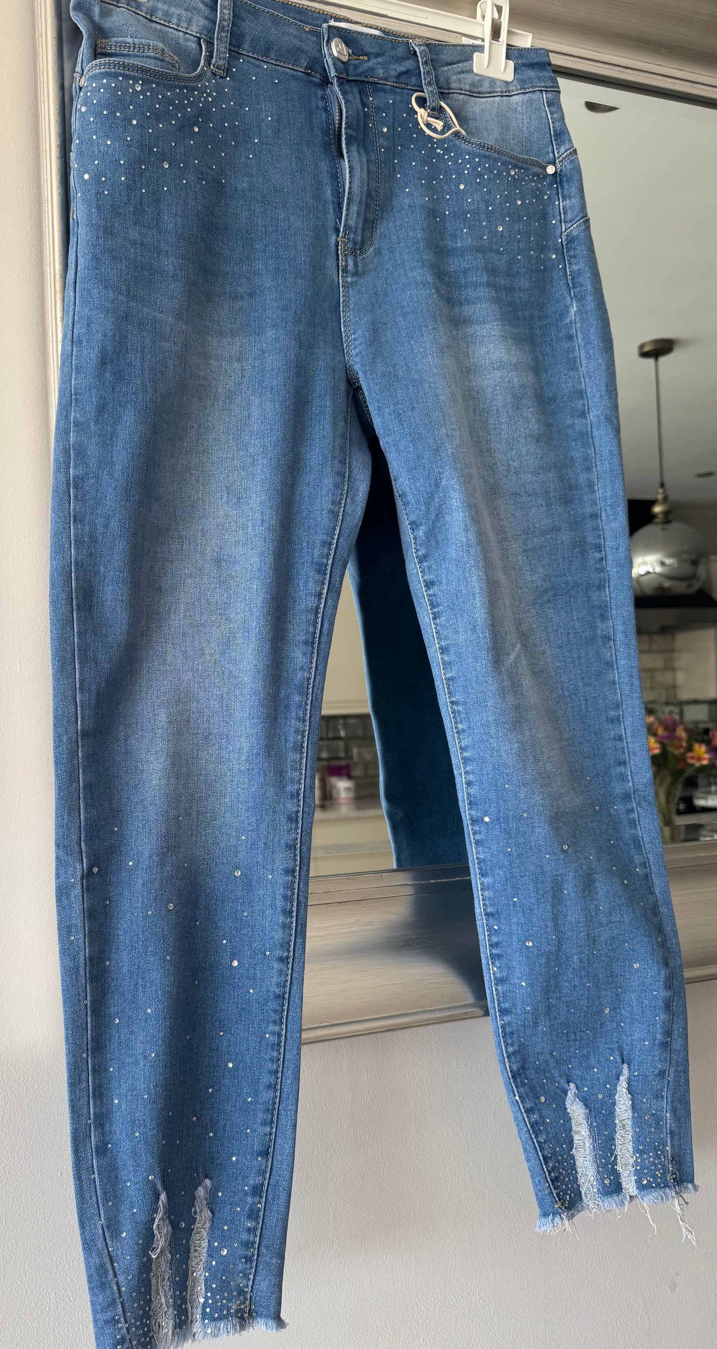 Sienna push up stretch jeans with crystal detail