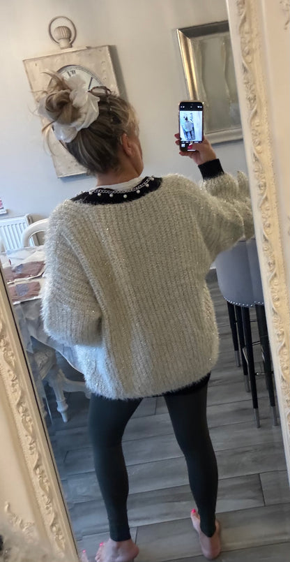 Grace sparkly pearl cardigan