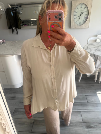 Claire silk mix loose fit shirt