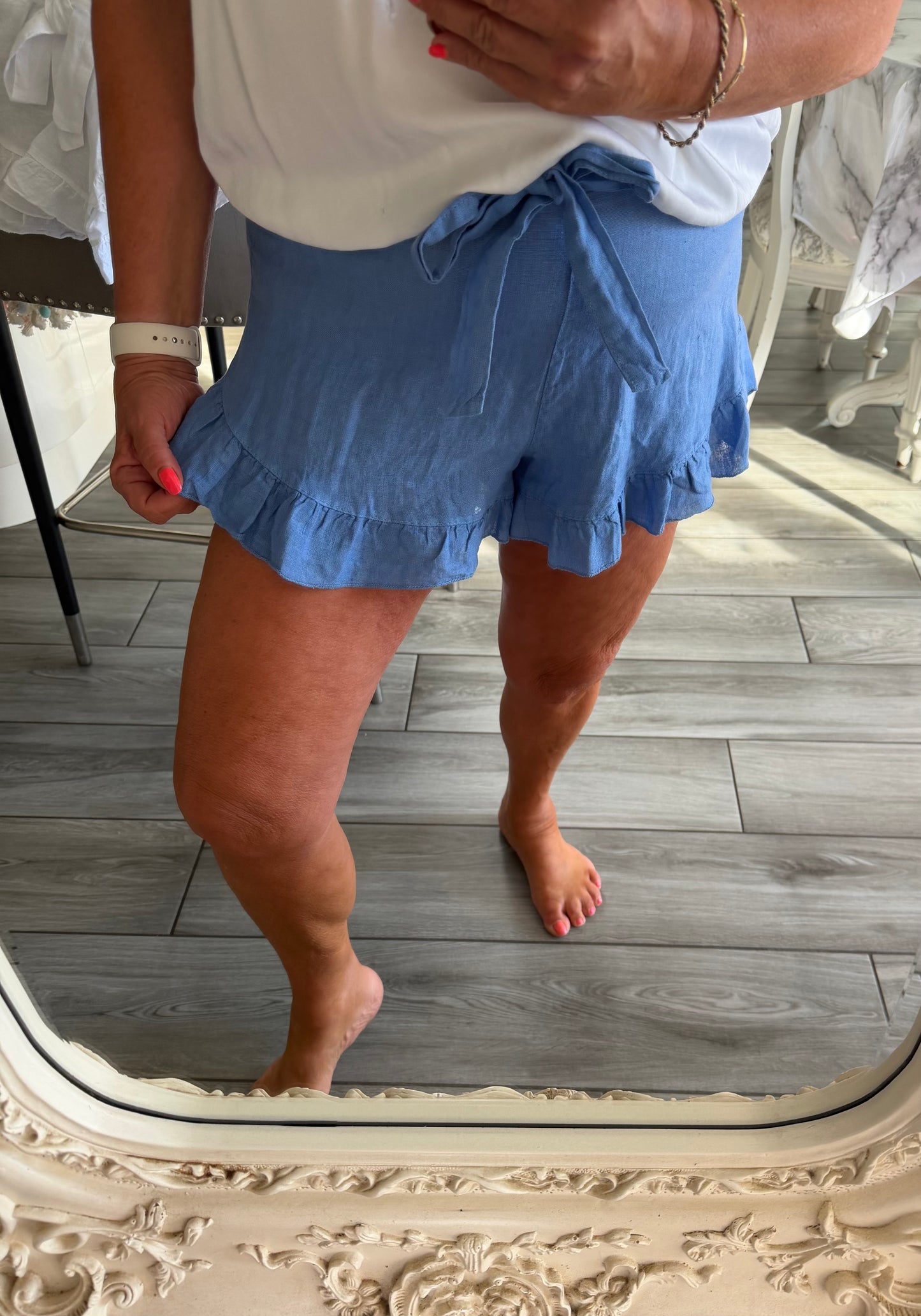 Daryl 100% linen shorts by puro Lino