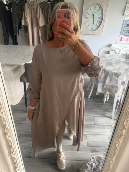 Positano satin cross over top