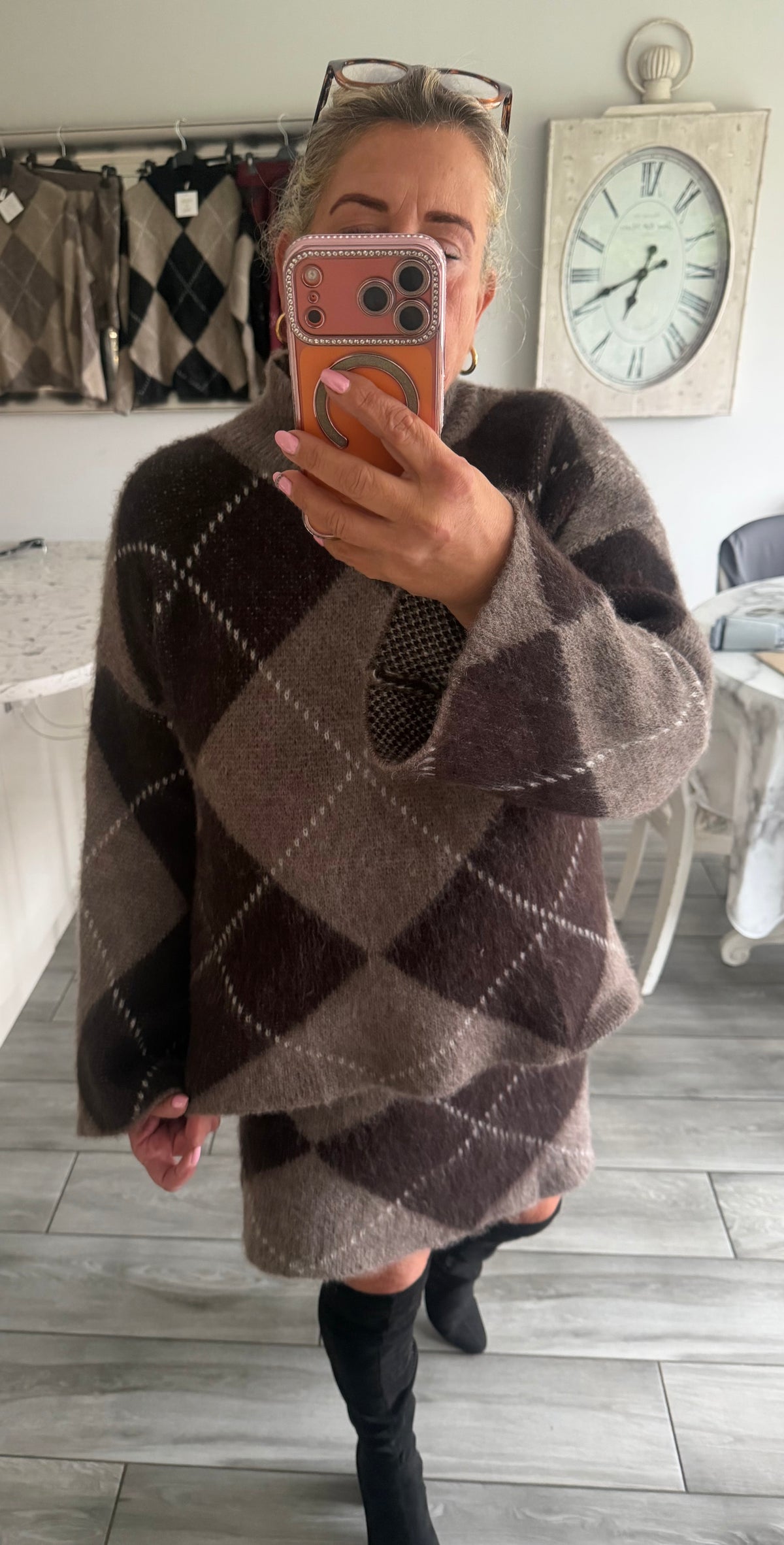 Izzy 2 piece knitwear skirt set