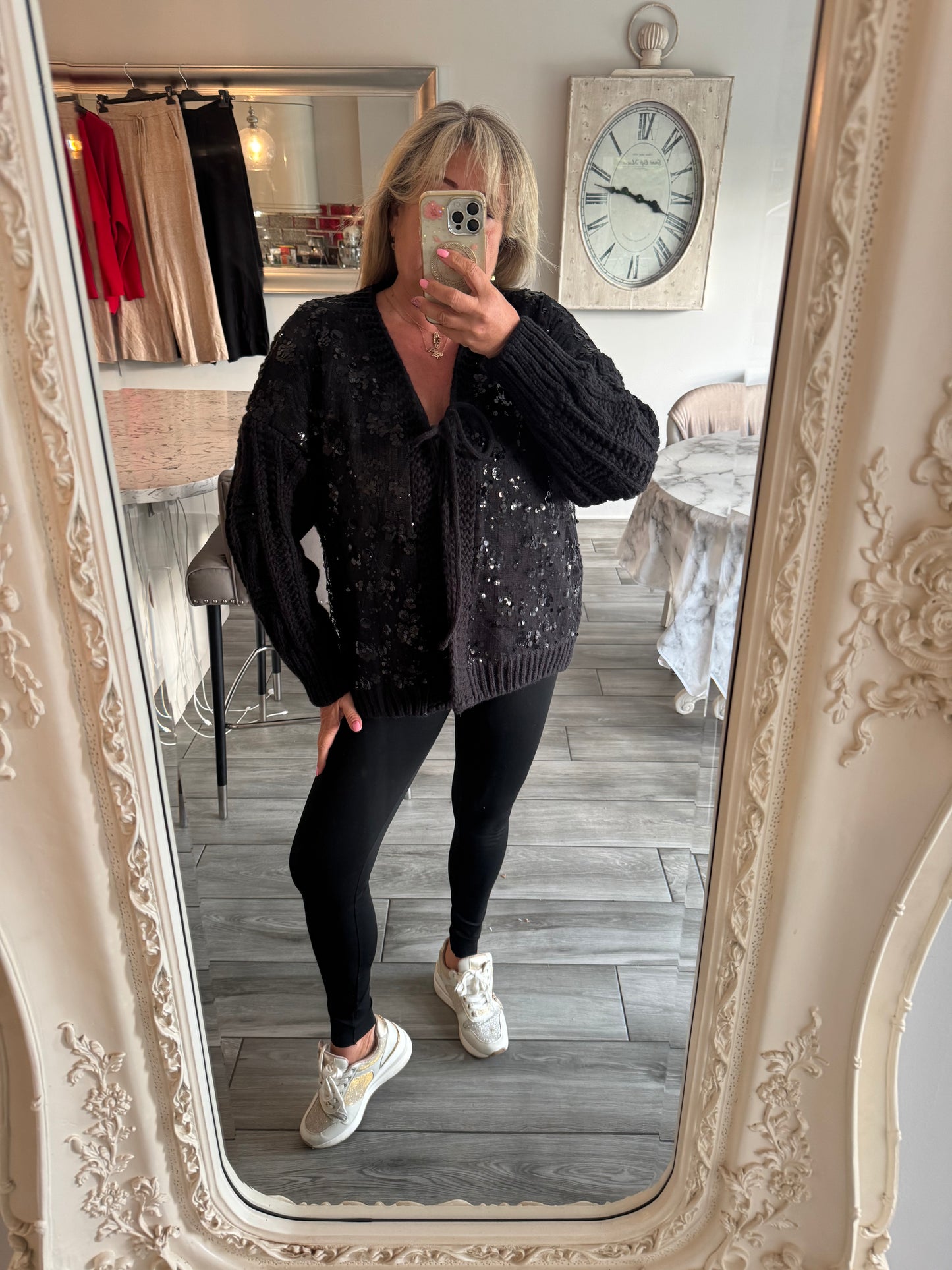 Bella Thick Knit Sequin cardigan