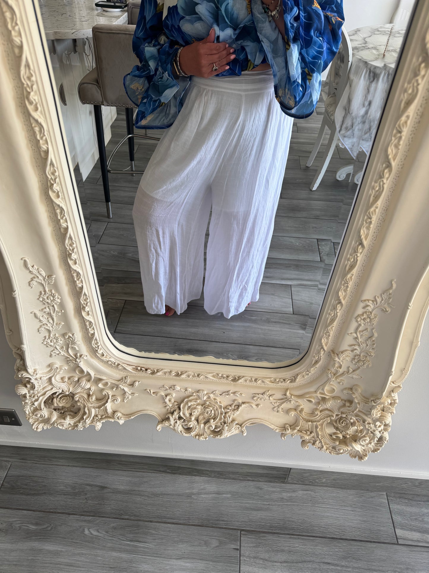 Sydney wide leg floaty Elasticated wide waistband trousers