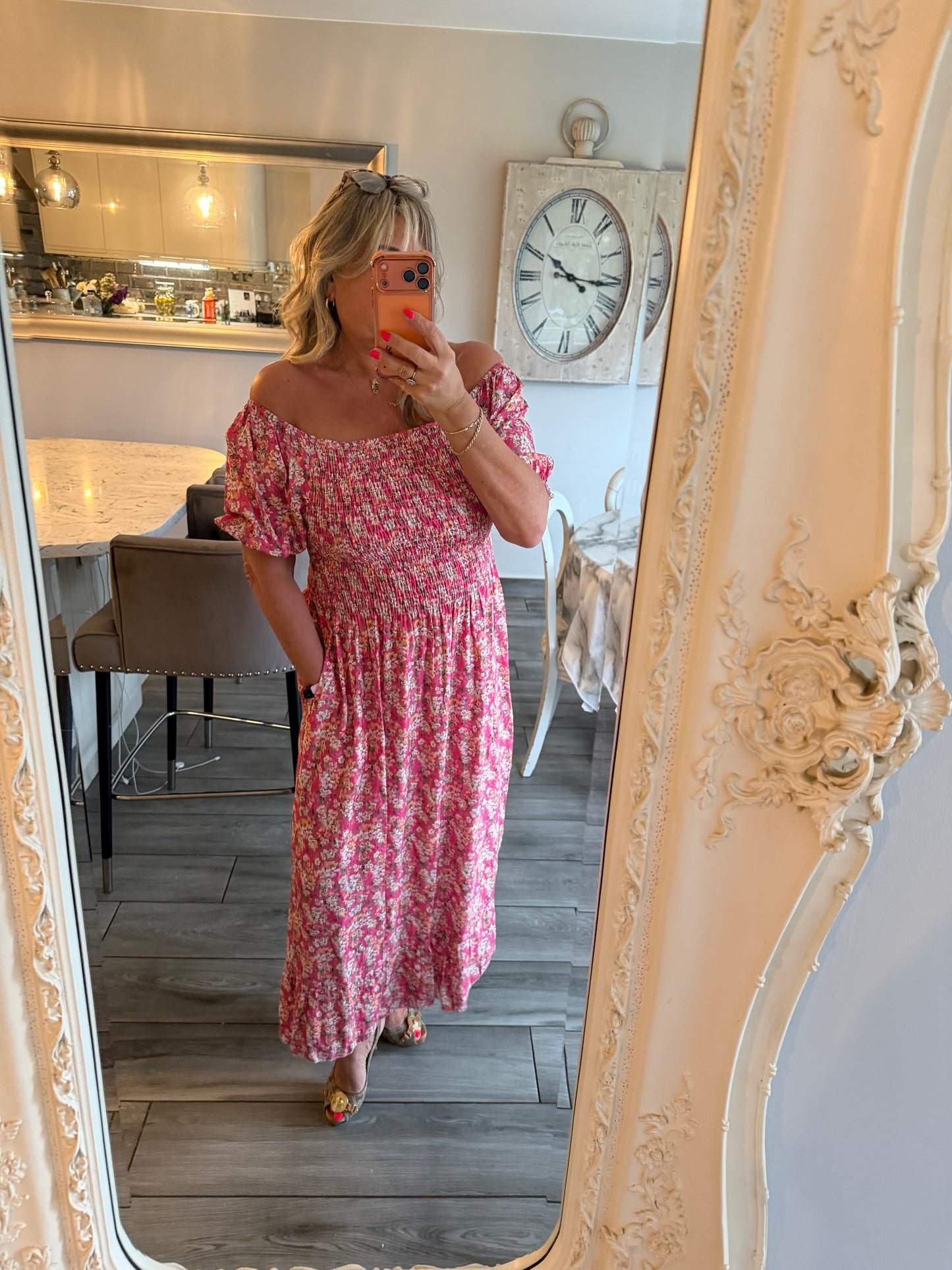 Ditsy milkmaid style dress