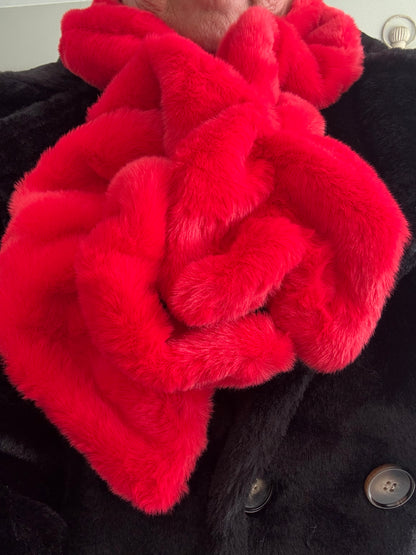 Bellalina Luxury Scrunch super soft faux fur scarf by Alex Max