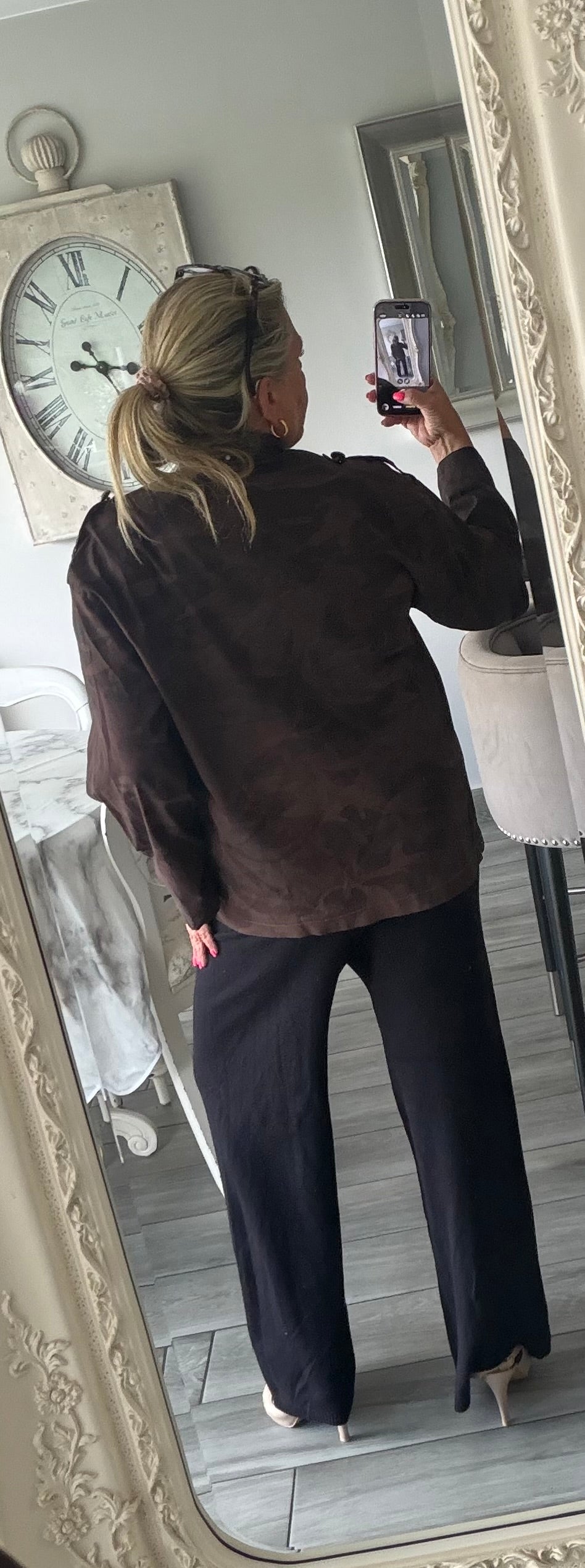 Maggie camo military style open jacket