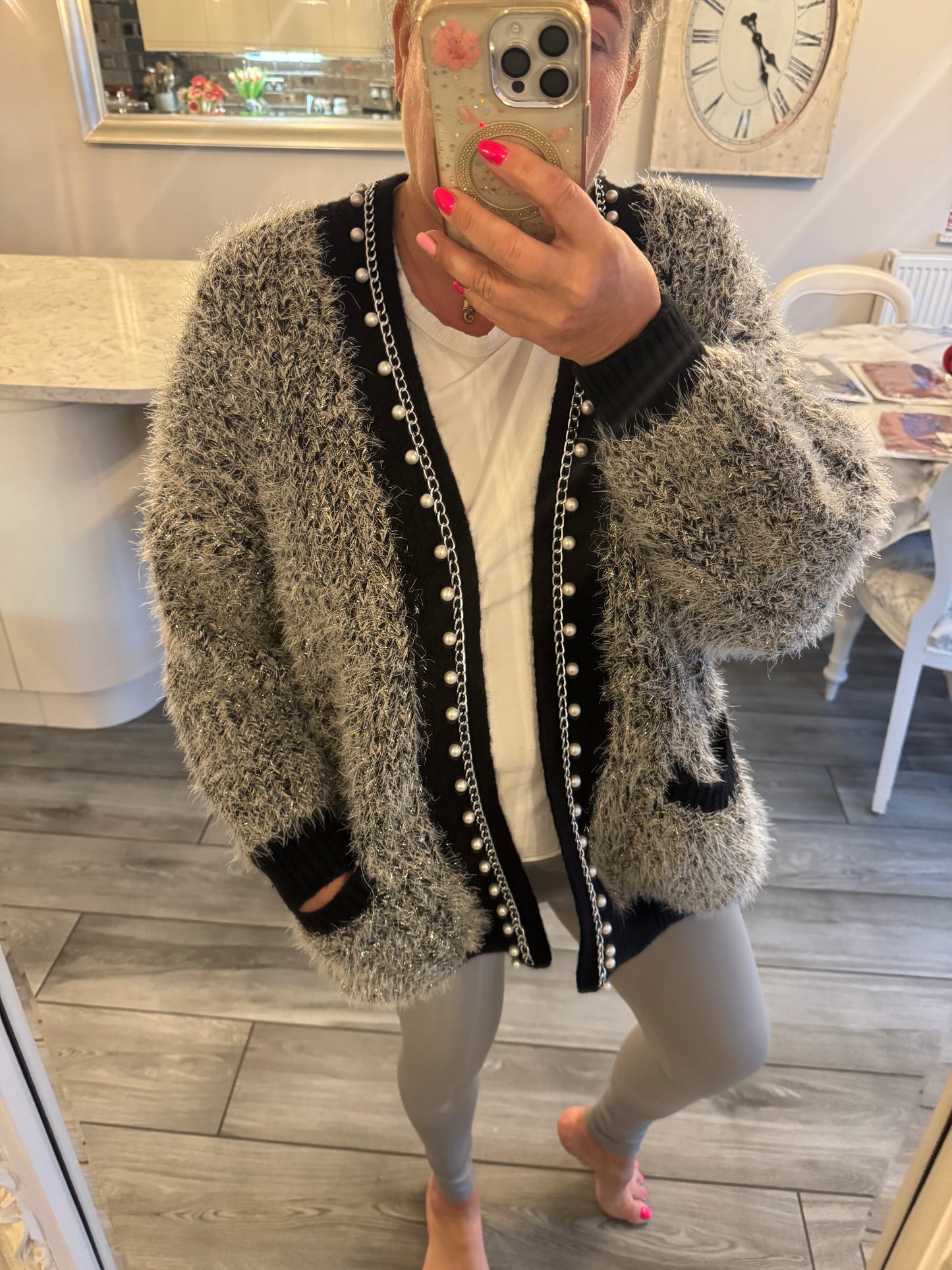 Grace sparkly pearl cardigan
