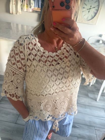 Tina crochet top with vest