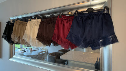 Faye satin lace shorts