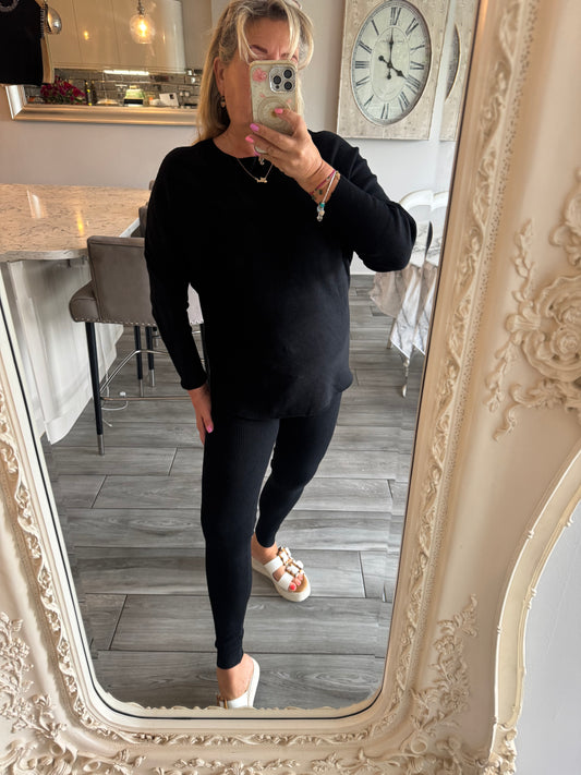 Pippa ribbed lounge set